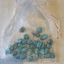 Turquoise Nugget Beads 10-15mm Smooth Center-Drilled with Silver Spacer, 30 Pcs