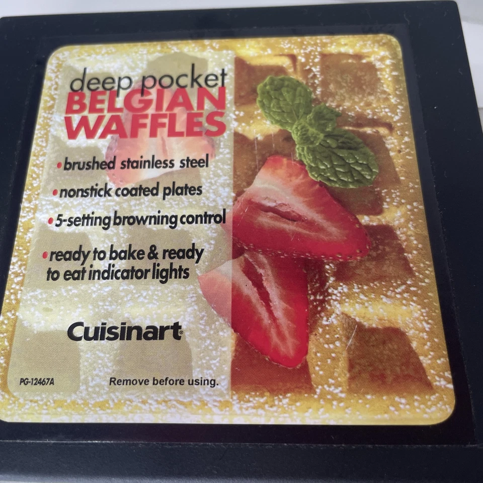 Gofrera belga antiadherente Cuisinart 4 rebanadas bolsillos profundos WMB-4a / WMB-4AC Foto 2 de 4