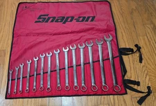 Snap on 14pc 12pt SAE Flank Drive Combination Wrench 3/8– 1-1/8 + 1-1/4 OEX714KB
