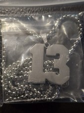 Number 13 Silver Metal Pendant Charm Necklace Numbers Theme