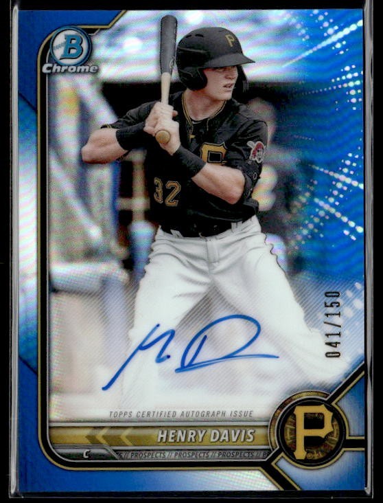 L42,161 - 2022 Bowman Chrome Prospect Auto Blue #CPAHD Henry Davis /150
