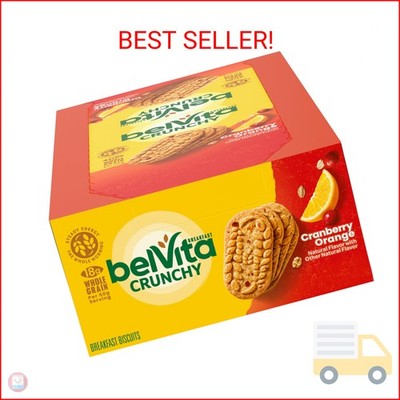 belVita Breakfast Bars Biscuits, Cranberry Orange, 8 Packs (4 Biscuits Per Pack)