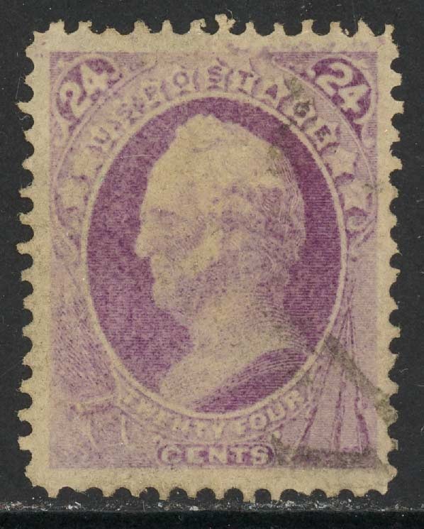 153 used 24c 1870 VF/XF light cancel large margins APEX & PSE (85) certificates