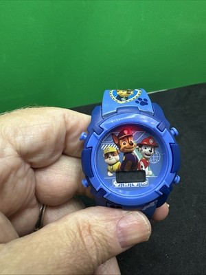 2023 NOS Accutime Paw patrol Kids Watch. Face Lights Up Blue/Red Works Great