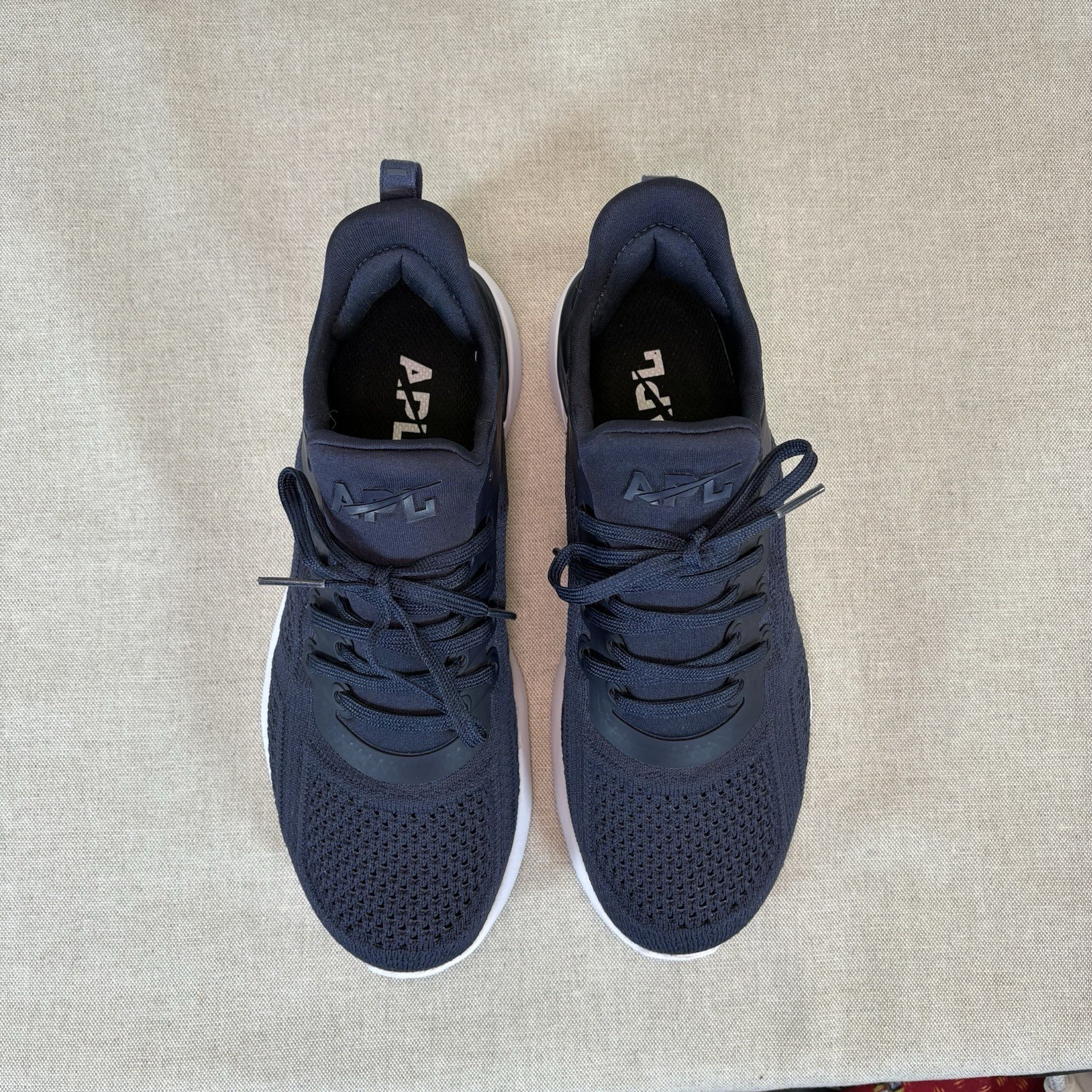 APL Techloom Tracer Knit Running Shoes Womens 7.5M Midnight Navy White Sneakers