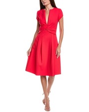Oscar De La Renta Twisted Front Midi Dress Women's