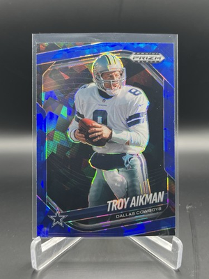 #ad 2025 Prizm Black Football TROY AIKMAN Blue Cracked Ice 125 #45 Dallas Cowboys $9.99