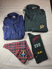 Lot Of Vintage Boy Cub Scout Uniform 3 Shirts, Scarf Sash
