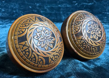 Pair of Antique c.1890 Brass / Bronze Reading RHC "Windsor" Door Knobs H-25400