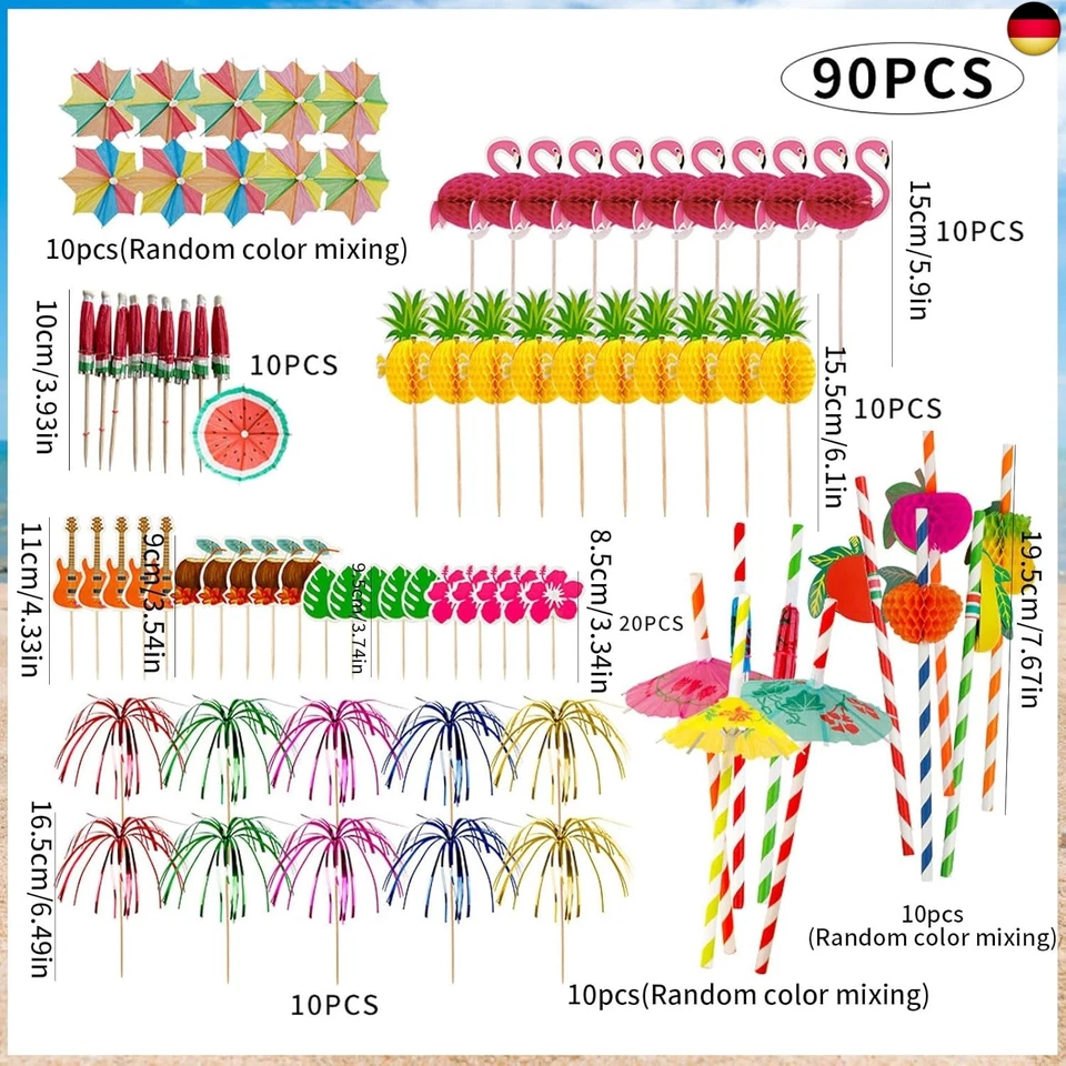 Cocktail Deko 90 Stück Cocktail Schirmchen Feuerwerk Sticks Cocktail Deko  - Bild 2 von 4