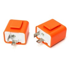 2Pcs 2-Pin LED Turn Signal Flasher Relay Fix Motorcycle Hyper Flash Adjustable