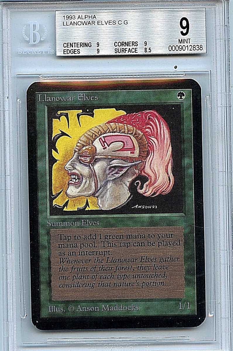 MTG Alpha Llanowar Elves Graded BGS 9.0 Mint card Magic the