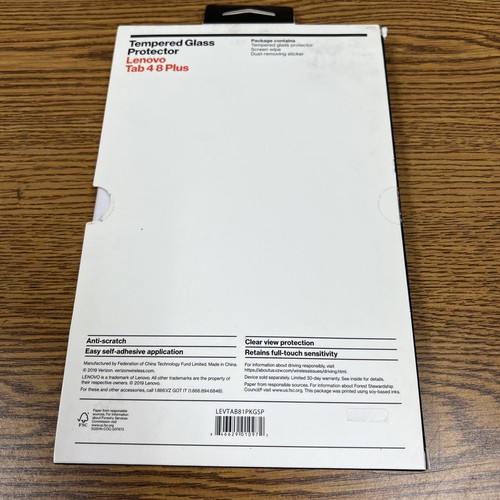 Verizon Tempered Glass Screen Protector for Lenovo Tab 4 8 Plus - Clear - Picture 2 of 4
