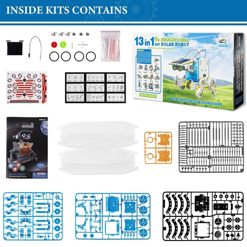 STEM Giocattolo Robot Solare Kit 13 in 1 Apprendimento Scienza Costruzione Giocattolo Scienza Kit - Foto 6 di 9