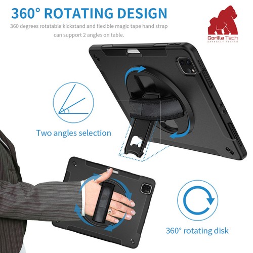 Gorilla Tech Survivor Handstrap Case Protective Shockproof Cover for Apple iPad - Picture 43 of 59