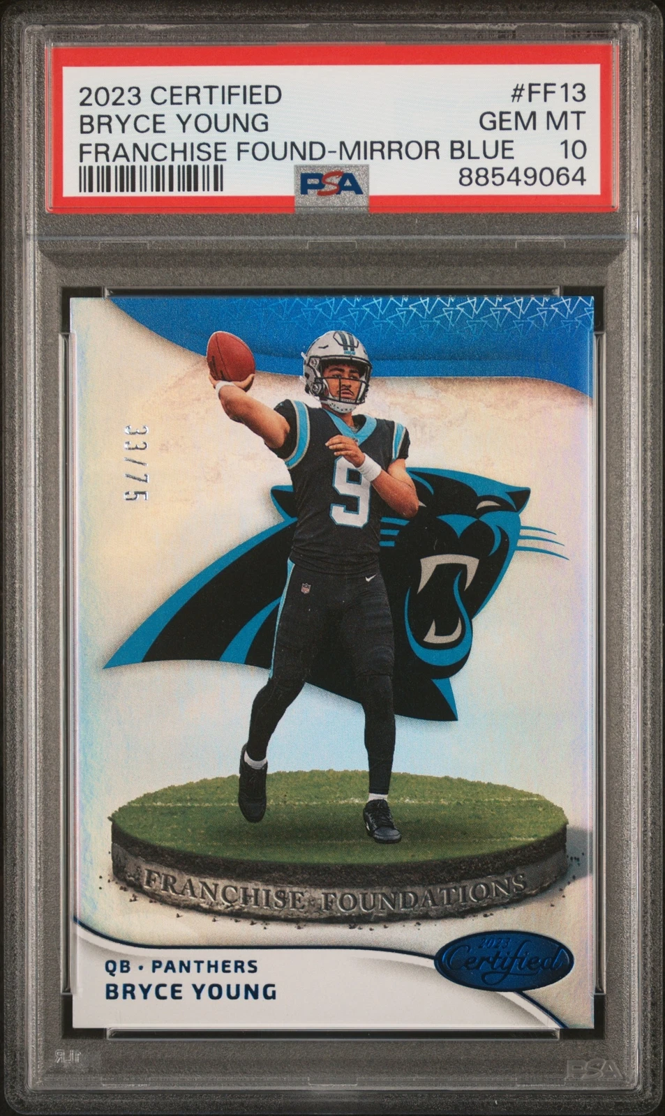 Bryce Young Panini Certified Franchise Foundations #FF13 Mirror Blue