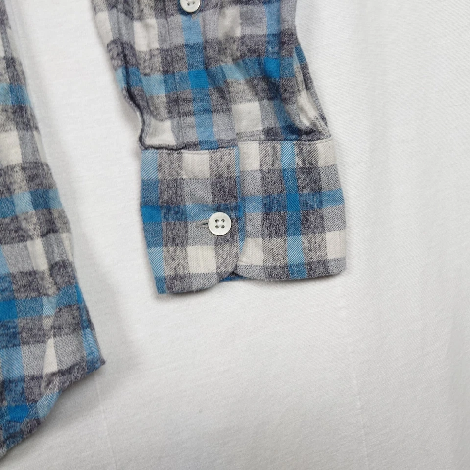 Camisa Hamilton Co 1883 Para Hombre Algodón Cepillado Manga Larga Azul Gris Cuadros Mediana M Foto 2 de 4