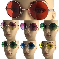 John Lennon Style Round Large Sunglasses Colored Vintage Classic Retro Circle