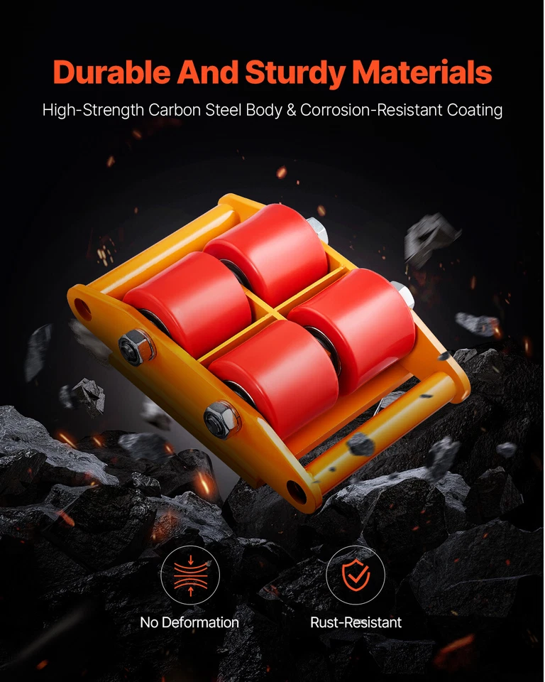 VEVOR 6T Möbelroller Transportroller Möbelwagen Rollen mit Griff 360° drehbar - Bild 4 von 4