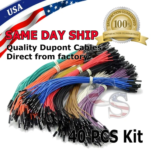 a4 40pcs 20cm Male to Male Dupont Wire Jumper Cable