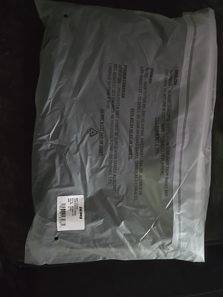 SKIMS Kim K. Soft Lounge Long Sleeve Dress in Onyx Size Medium APDRS