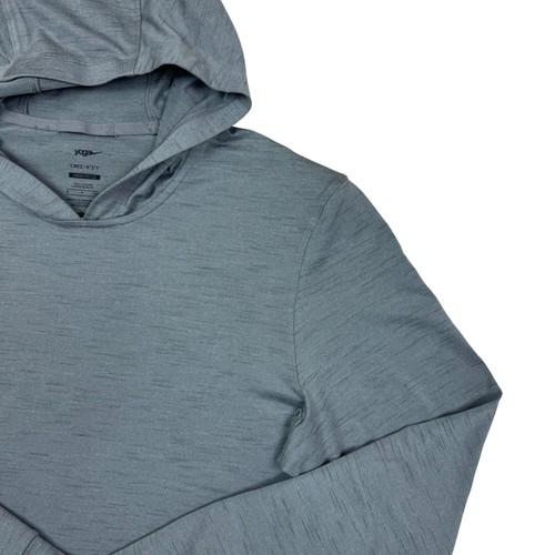 Nike Yoga Hoodie Mens S-Tall Gray Dri-Fit Training Lightweight Stretch DQ4886 - Picture 5 of 12