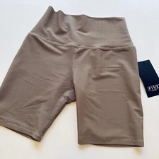 Five the Label Dancewear Biker Shorts High Waisted Women Medium Brown Ribbed New