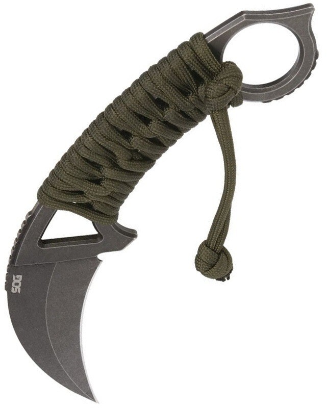 SOG Knives Gambit XL Karambit GB2001-BX OD Green Paracord AUS-10A