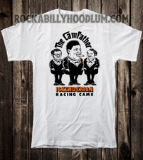 Retro Hot Rod Tee T Shirt Drag Race Speed Shop Isky Camfather Iskenderian