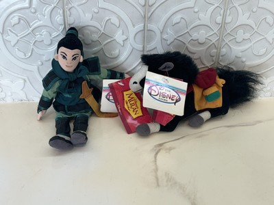 The Disney Store - Khan & Mulan - Plush Bean Bag Toys With Tags - FREE SHIPPING!