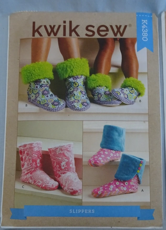 Lot of 6 Kwik Sew Craft Patterns Baby Blanket SLIPPERS Table Acc HATS Christmas - Image 4 of 4