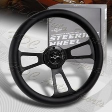W-power 13.5 Black Leather Grip 6-hole Aluminum 3-spoke Vintage Steering Wheel W-power 13.5 Black Leather Grip 6-hole Aluminum 3-spoke Vintage Steering Wheel