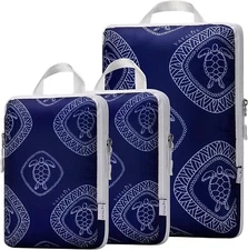 Compression Packing Cubes 3pc Set for Travel, Caribbean & Europe Cruise Vacation