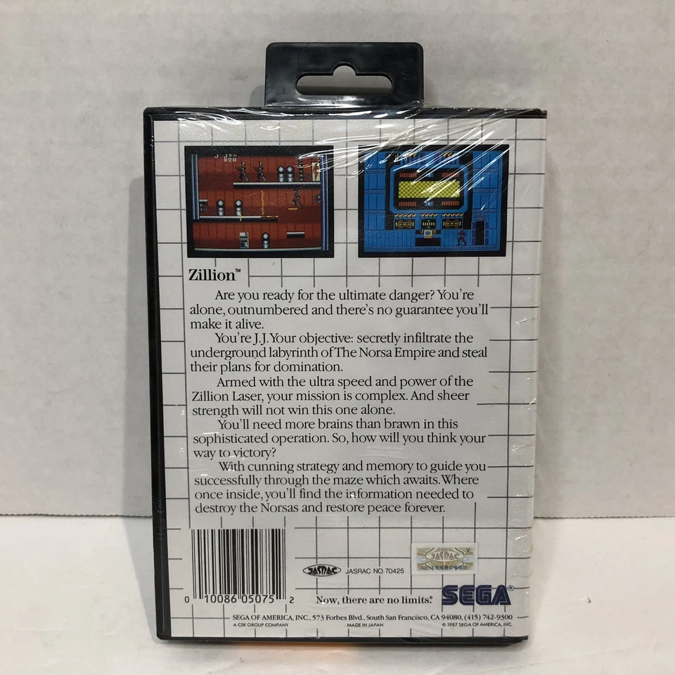 Zillion (Sega Master System SMS 1987) NEW FACTORY SEALED, RARE! - Image 2 of 4