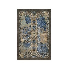 2'x3' Brown Broken Zoroastrian Design Wool and Silk Hand Knotted Mat Rug R91139