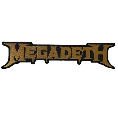 Y*e様 タイトルホルダー　MEGABIG MEGADETH Shaped Gold Band Logo BACK PATCH BIG Embroidered | eBay
