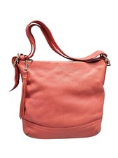 Coach Shoulder Bag Womens Red Adjustable Straps Zipper Silver Hardware Casual