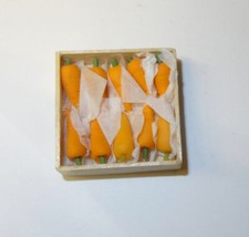 Dollhouse Vegetable Carrots in Wood Crate Handcrafted Doll House Miniature Food