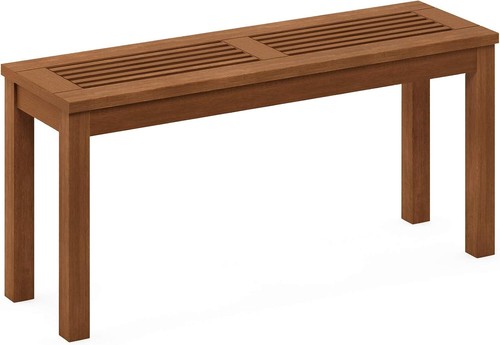 1PCS Patio Backless Bench 2-Seater Outdoor Dining Bench Solid Wood Backyard