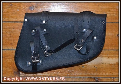 Side Bag In Leather Simple / Moto Leonart Daytona / Spyder, 600 Shadow - Picture 5 of 11