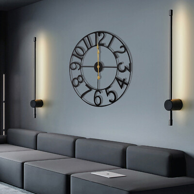 Non Ticking Silent Wall Clock Battery Operated Classroom Outdoor Office 24''