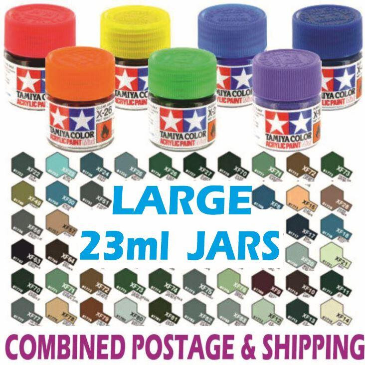 LARGE 23ml JARS TAMIYA ACRYLIC PAINTS, FLAT/MATT COLOURS - BEST