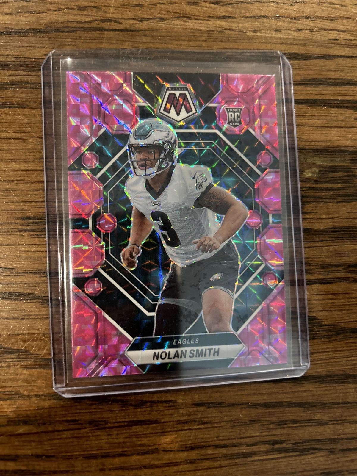 2023 Panini Mosaic Nolan Smith Rookie Pink Camo Prizm #353 Philadelphia Eagles