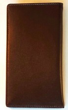 Standard size quality nappa EARTHY BROWN leather Eyeglass / Glasses Slip Case