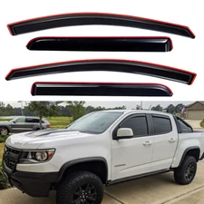 In-Channel Window Visor Rain Guard Side Deflector for 15-22 GMC Canyon Crew Cab