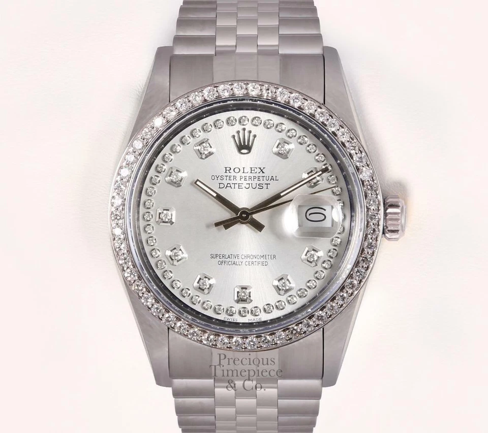 Rolex Datejust 36mm Stainless Steel Silver String Diamond Dial-Diamond Bezel-BOX - Image 2 of 4