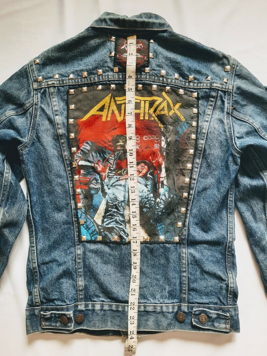 Anthrax Venom Slayer Iron Maiden Patched Studded Denim Levis