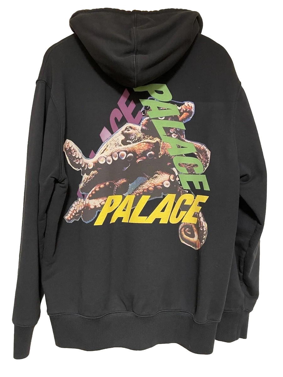 PALACE OCTO HOOD HOODIE SWEATSHIRT SUPREME BOX LOGO CDG BLACK 