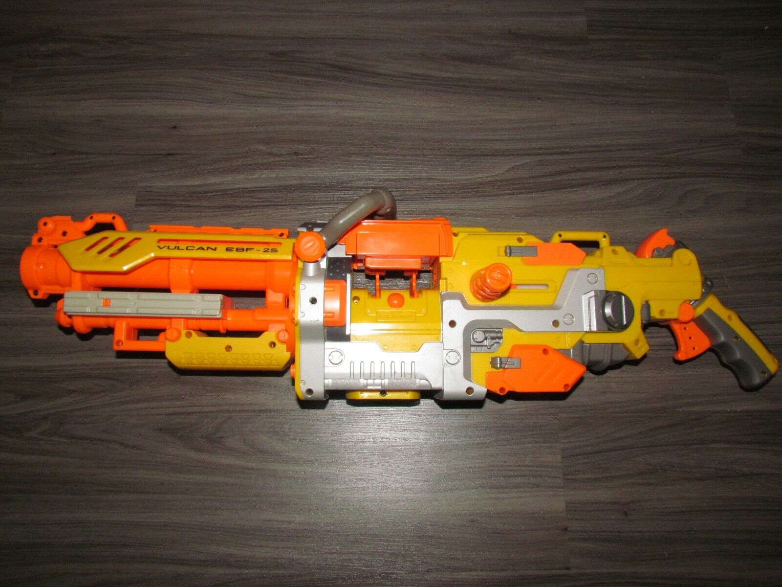 Layouten kombination svag LOT 2 RARE NERF VULCAN EBF-25 VINTAGE TESTED WORKS ORANGE YELLOW GUNS ONLY  | eBay