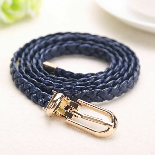 Ladies Thin Skinny Waist Belt Braided Pin Waistband Buckle Weave Dress Belts. - Picture 14 of 17